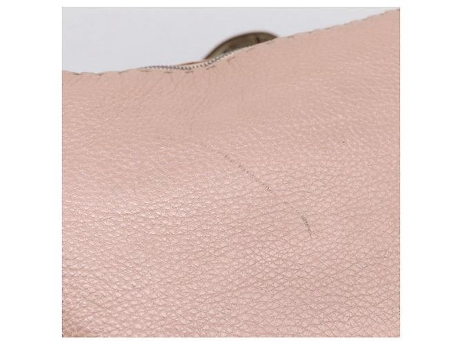 FENDI Bolsa de Ombro Celeria Couro Bege Prata 8BT093 - vista 19