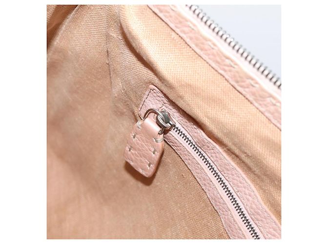 FENDI Bolsa de Ombro Celeria Couro Bege Prata 8BT093 - vista 25