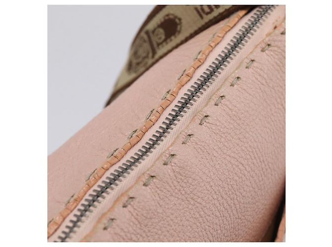FENDI Bolsa de Ombro Celeria Couro Bege Prata 8BT093 - vista 9