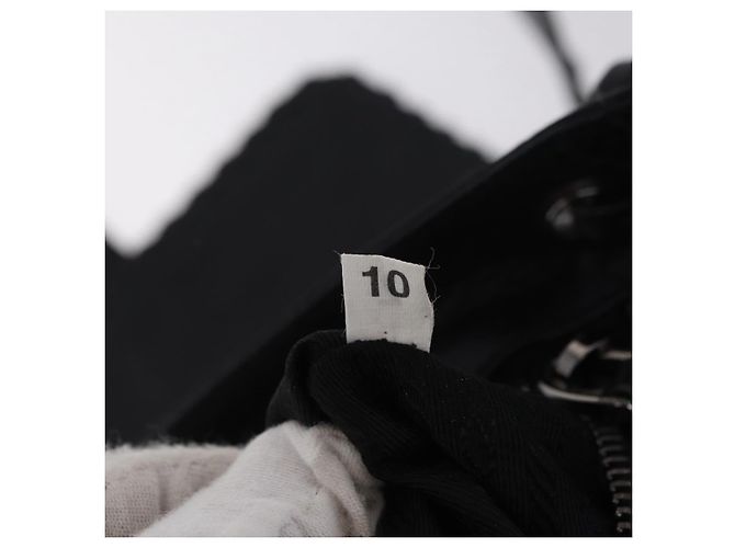 PRADA Bolsa de Ombro Studs Nylon Preto Prata - vista 12