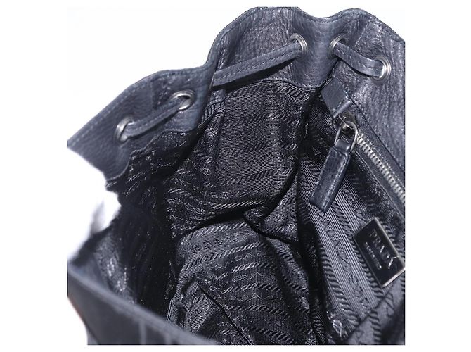 PRADA Bolsa de Ombro Studs Nylon Preto Prata - vista 23