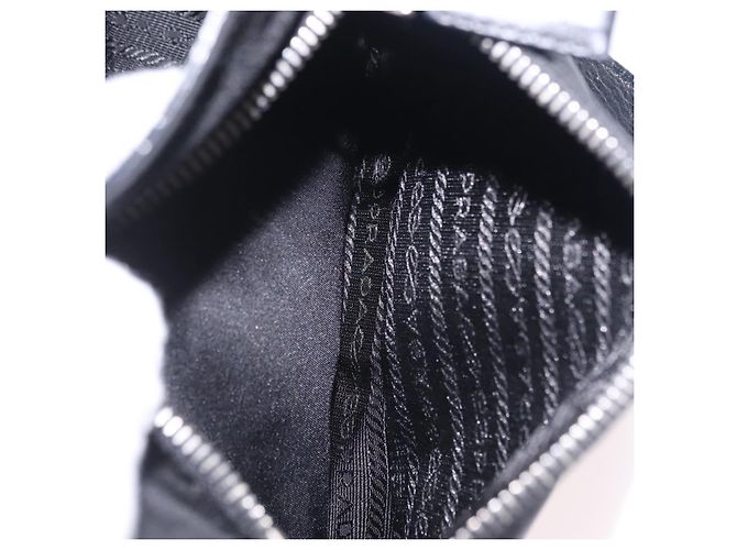 PRADA Bolsa de Ombro Studs Nylon Preto Prata - vista 26