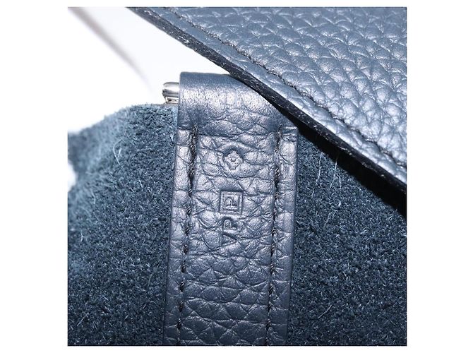 Hermès HERMES Picotan Lock MM Hand Bag Taurillon Clemence Navy Silver - vista 10