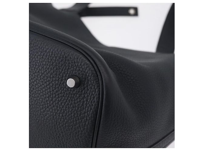Hermès HERMES Picotan Lock MM Hand Bag Taurillon Clemence Navy Silver - vista 19