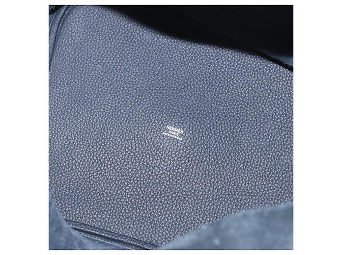 Hermès HERMES Picotan Lock MM Hand Bag Taurillon Clemence Navy Silver - vista 23