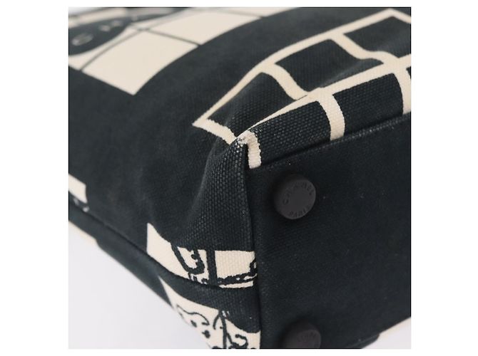 CHANEL Window Line Tote Bag Canvas Ivory Black CC - vista 14