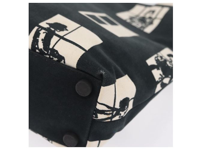 CHANEL Window Line Tote Bag Canvas Ivory Black CC - vista 15