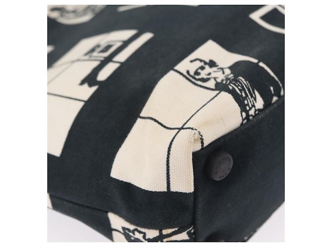 CHANEL Window Line Tote Bag Canvas Ivory Black CC - vista 16