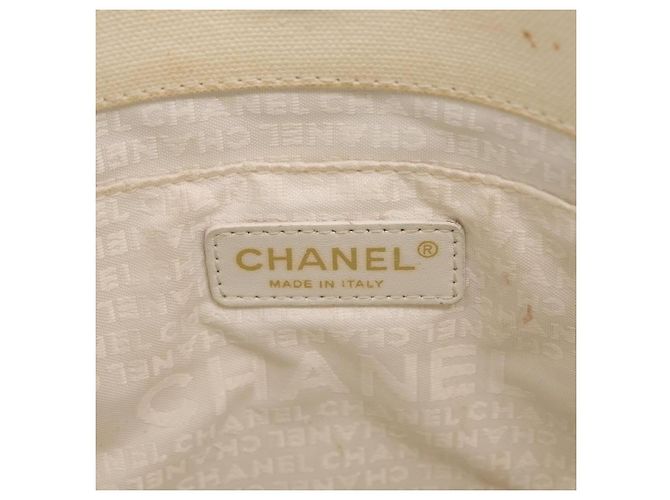 CHANEL Window Line Tote Bag Canvas Ivory Black CC - vista 18