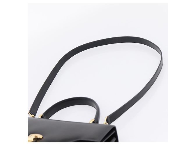 GUCCI Hand Bag Leather 2way Black Gold Tone - vista 15