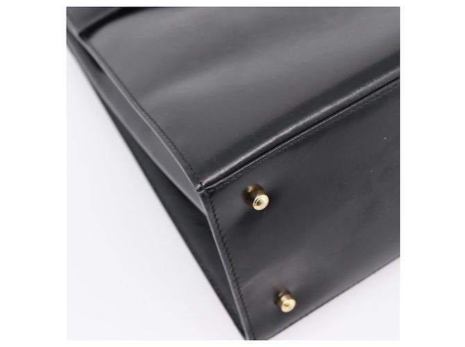 GUCCI Hand Bag Leather 2way Black Gold Tone - vista 16