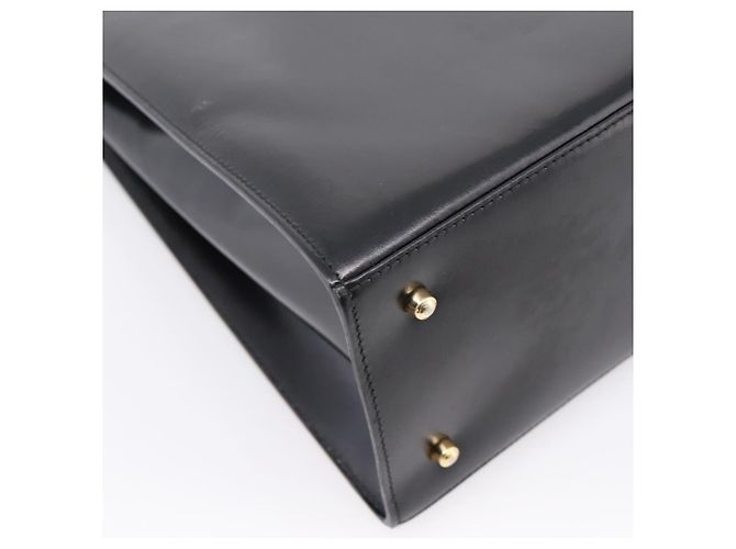GUCCI Hand Bag Leather 2way Black Gold Tone - vista 18