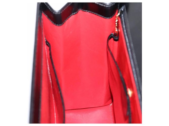 GUCCI Hand Bag Leather 2way Black Gold Tone - vista 22