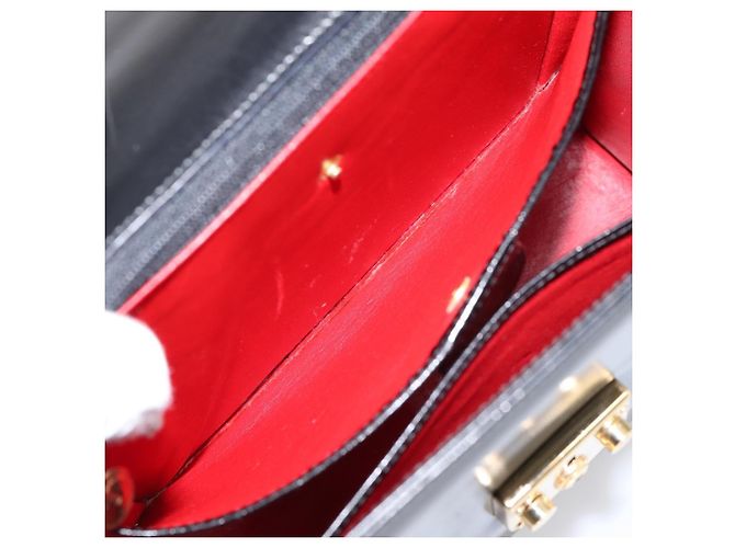 GUCCI Hand Bag Leather 2way Black Gold Tone - vista 25