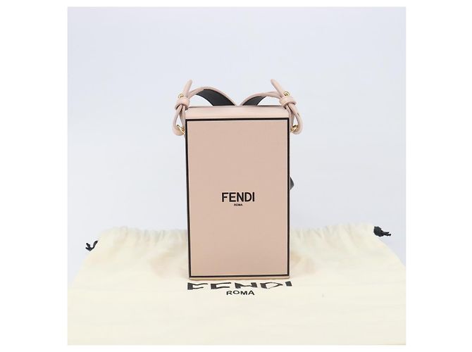 FENDI Box Shoulder Bag Leather Pink Gold Tone 8BT339 - vista 12