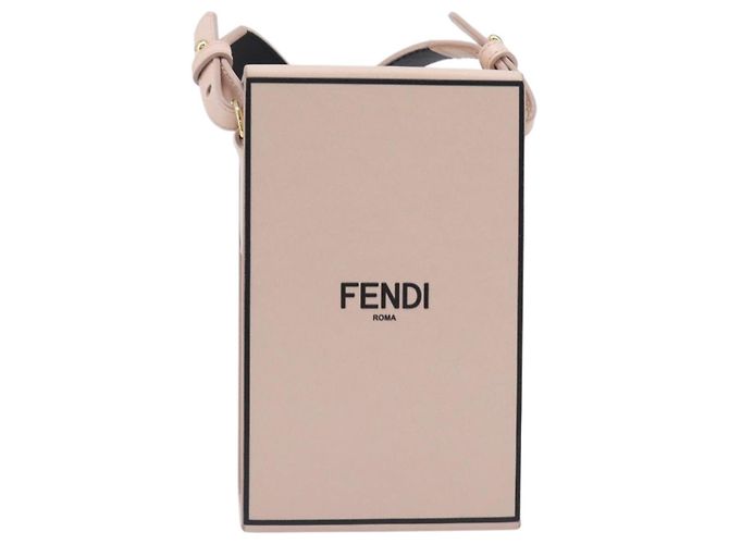 FENDI Box Shoulder Bag Leather Pink Gold Tone 8BT339 - vista 13