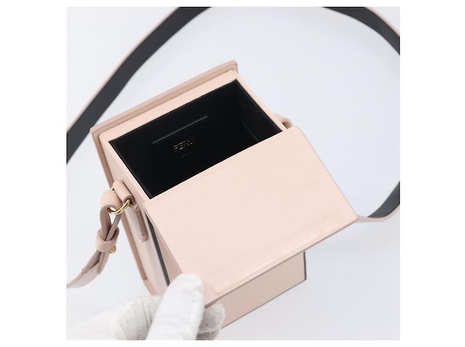 FENDI Box Shoulder Bag Leather Pink Gold Tone 8BT339 - vista 21