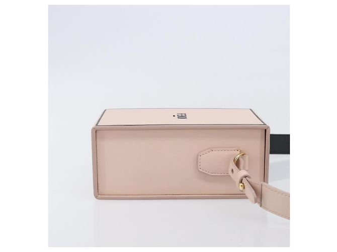 FENDI Box Shoulder Bag Leather Pink Gold Tone 8BT339 - vista 3