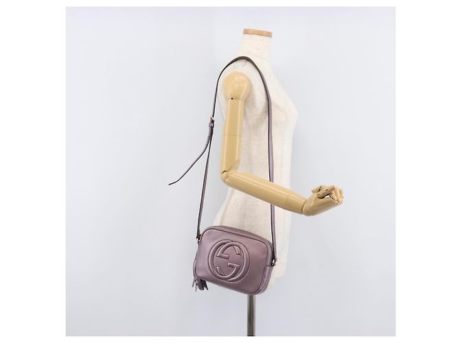 GUCCI Soho Shoulder Bag Leather Pink Gold Tone 308364 - vista 21