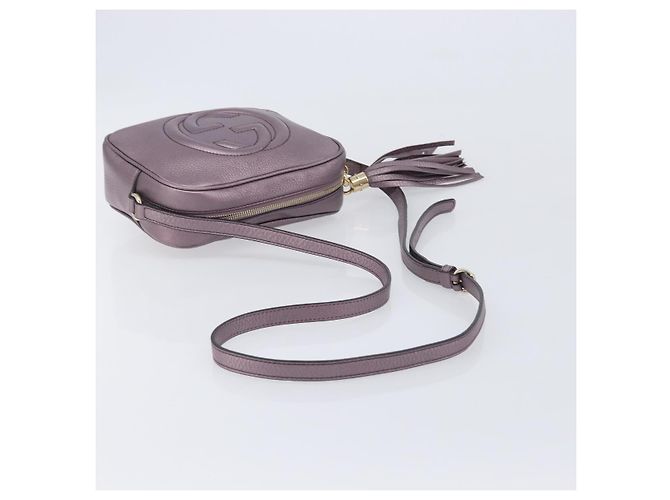GUCCI Soho Shoulder Bag Leather Pink Gold Tone 308364 - vista 7