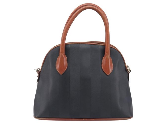FENDI Pecan Hand Bag PVC 2way Black Gold Tone - vista 2