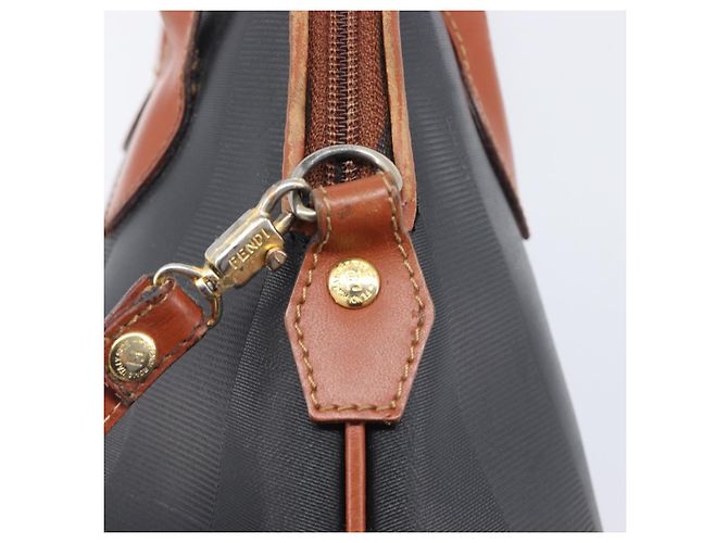 FENDI Pecan Hand Bag PVC 2way Black Gold Tone - vista 21