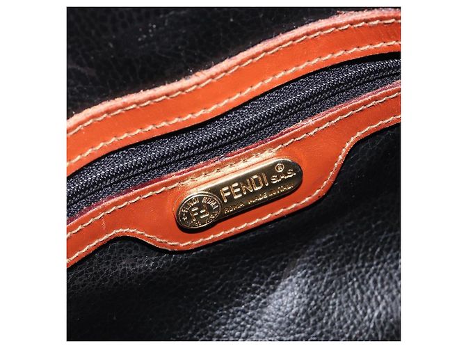 FENDI Pecan Hand Bag PVC 2way Black Gold Tone - vista 25