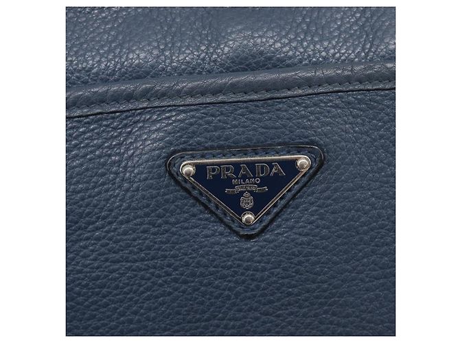 PRADA Schultertasche Vittero Dino Leather Navy Silver - Ansicht 20