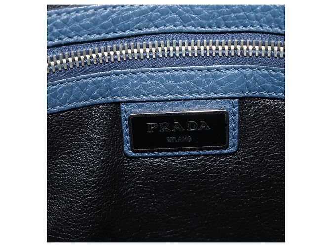 PRADA Schultertasche Vittero Dino Leather Navy Silver - Ansicht 22