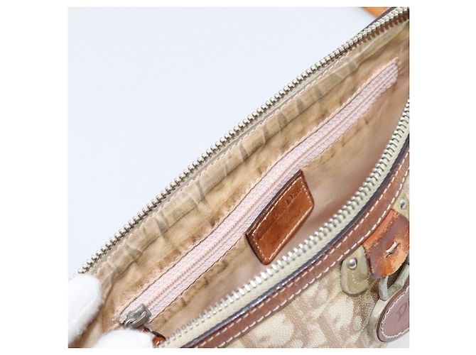 Christian Dior Trotter Canvas Romantic Chain Bag PVC Beige Silver - vista 10