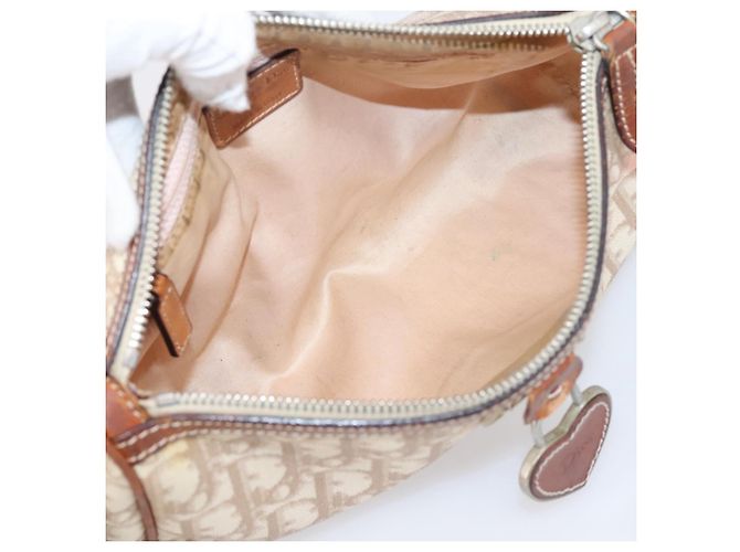 Christian Dior Trotter Canvas Romantic Chain Bag PVC Beige Silver - vista 11