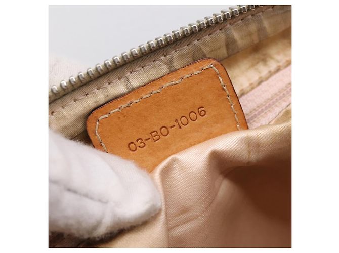 Christian Dior Trotter Canvas Romantic Chain Bag PVC Beige Silver - vista 12