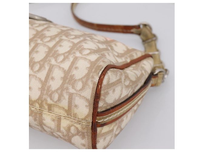 Christian Dior Trotter Canvas Romantic Chain Bag PVC Beige Silver - vista 15