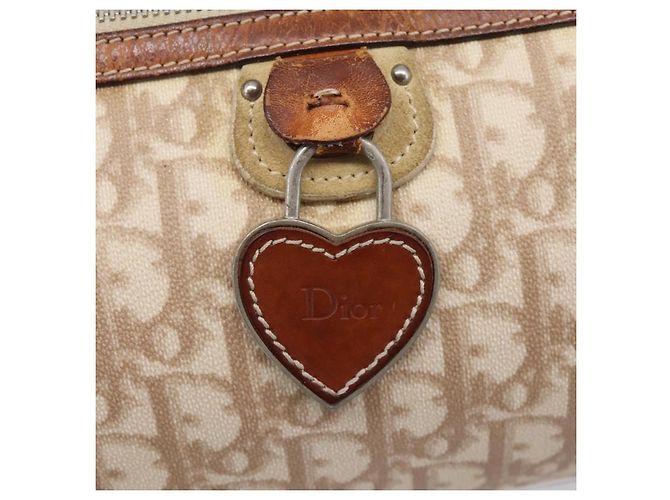 Christian Dior Trotter Canvas Romantic Chain Bag PVC Beige Silver - vista 19