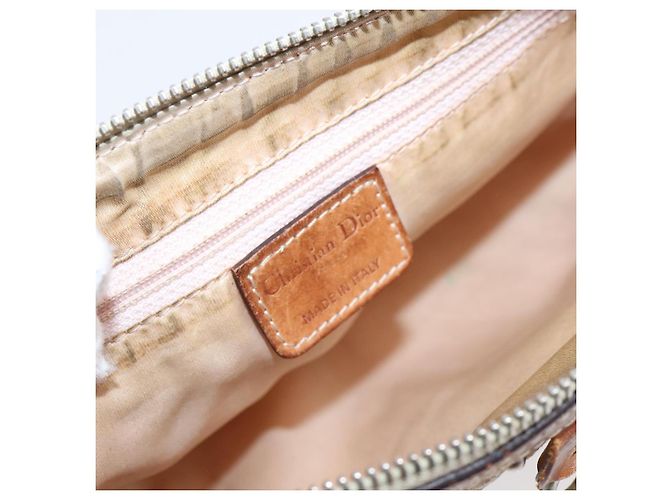 Christian Dior Trotter Canvas Romantic Chain Bag PVC Beige Silver - vista 21