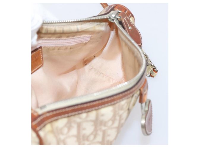 Christian Dior Trotter Canvas Romantic Chain Bag PVC Beige Silver - vista 22