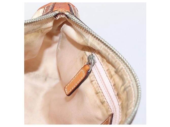 Christian Dior Trotter Canvas Romantic Chain Bag PVC Beige Silver - vista 24