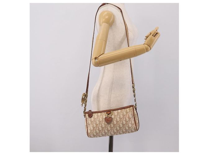 Christian Dior Trotter Canvas Romantic Chain Bag PVC Beige Silver - vista 26