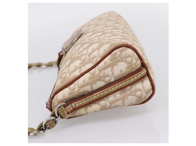 Christian Dior Trotter Canvas Romantic Chain Bag PVC Beige Silver - vista 3