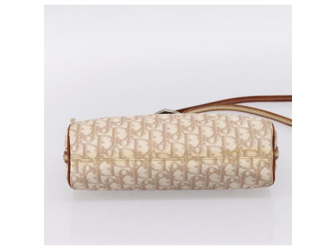 Christian Dior Trotter Canvas Romantic Chain Bag PVC Beige Silver - vista 5