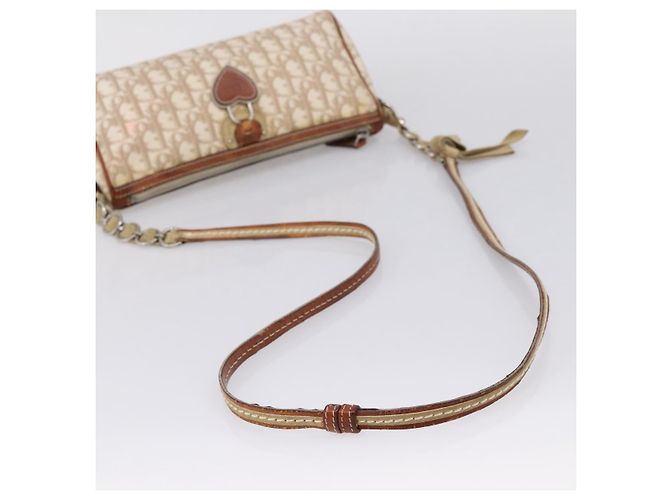 Christian Dior Trotter Canvas Romantic Chain Bag PVC Beige Silver - vista 7