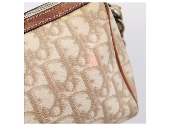 Christian Dior Trotter Canvas Romantic Chain Bag PVC Beige Silver - vista 9