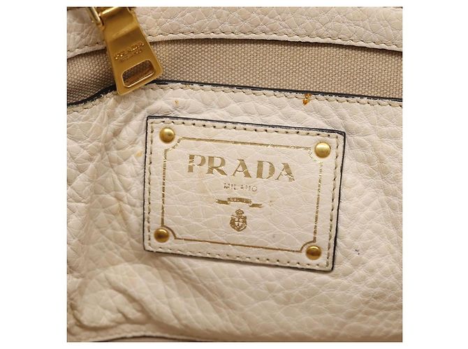 PRADA Tote Bag Leder Weiß Gold - Ansicht 18