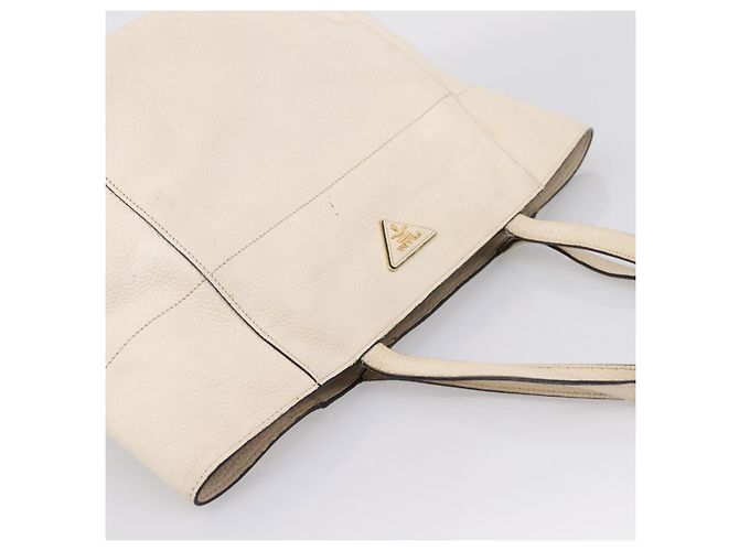 PRADA Tote Bag Leder Weiß Gold - Ansicht 6