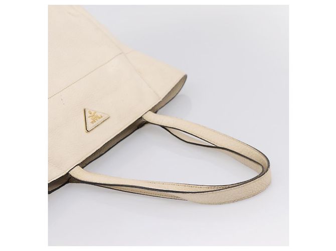 PRADA Tote Bag Leder Weiß Gold - Ansicht 7