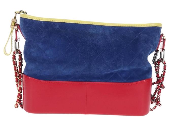 CHANEL Matelasse Chain Shoulder Bag Suede Multicolor Gold CC - vista 13