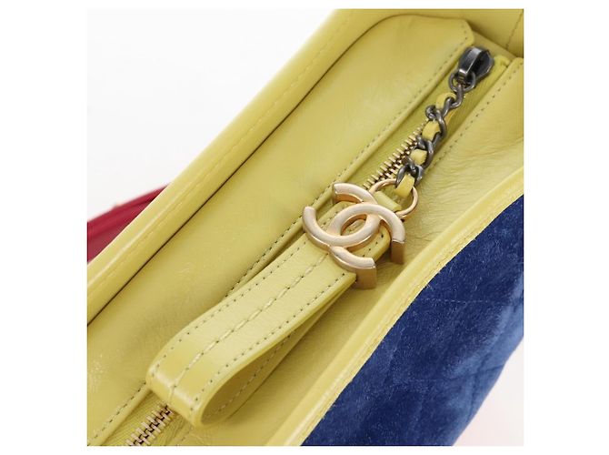 CHANEL Matelasse Chain Shoulder Bag Suede Multicolor Gold CC - vista 21