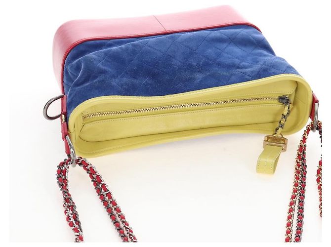 CHANEL Matelasse Chain Shoulder Bag Suede Multicolor Gold CC - vista 6