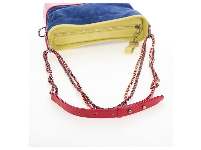 CHANEL Matelasse Chain Shoulder Bag Suede Multicolor Gold CC - vista 7