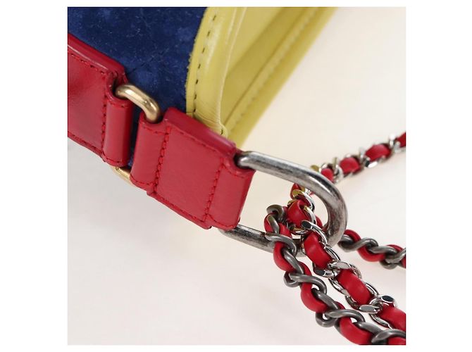 CHANEL Matelasse Chain Shoulder Bag Suede Multicolor Gold CC - vista 9